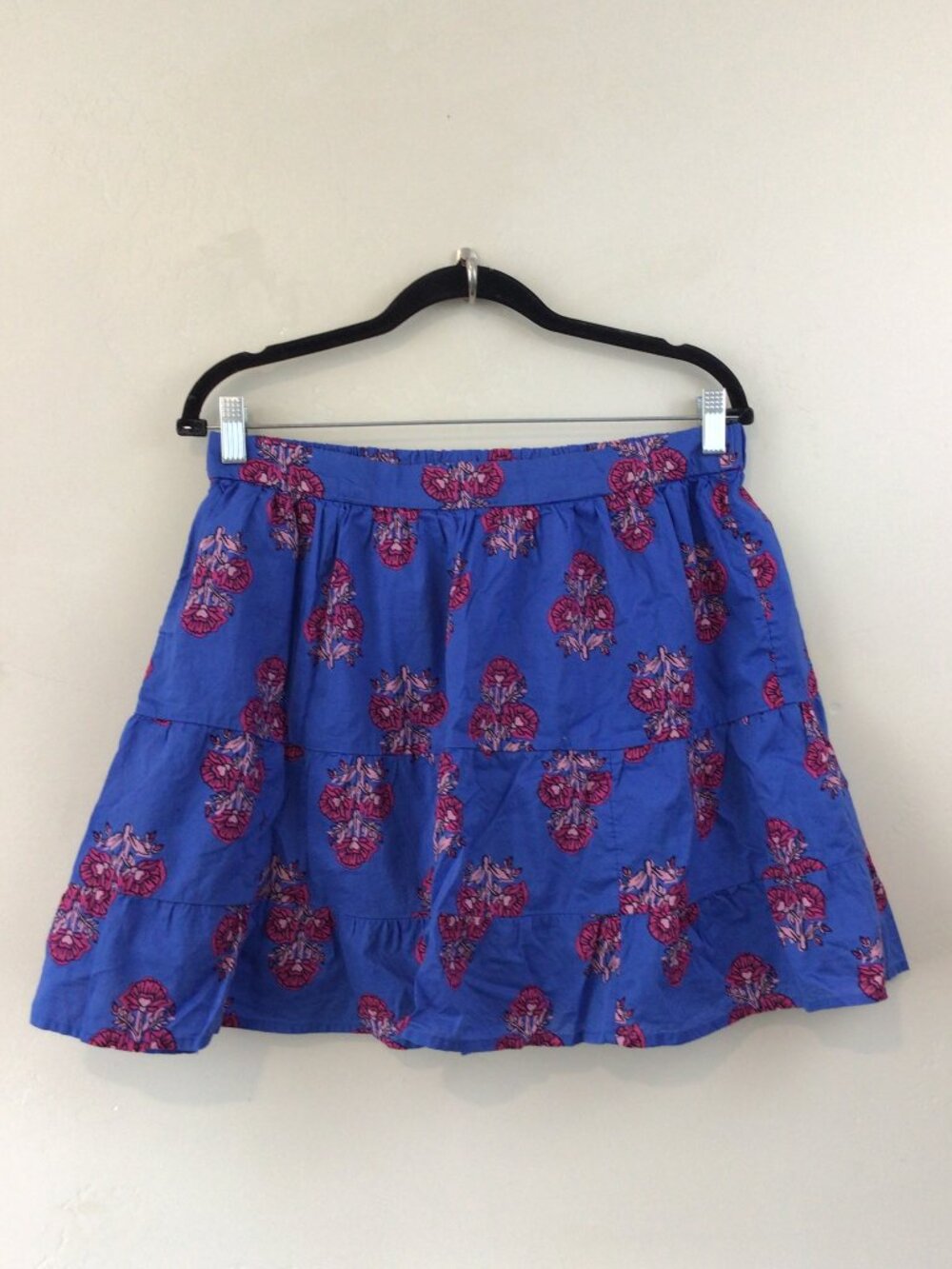 J Crew Blue Floral Print Casual Skirt